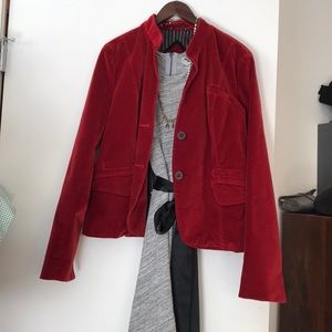 Lucky brand red velvet blazer